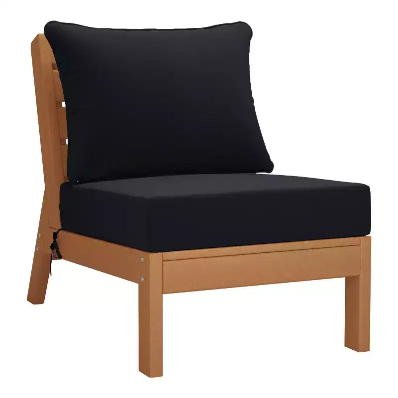 WestinTrends Avalon Salon de jardin modulaire 6 pièces en teck et noir