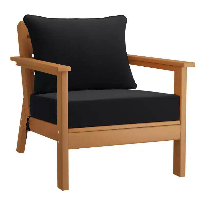 WestinTrends Avalon Salon de jardin modulaire 6 pièces en teck et noir