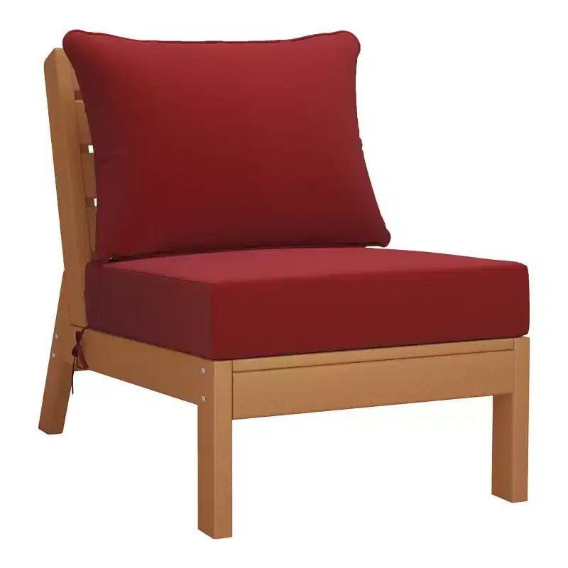 WestinTrends Avalon Salon de Jardin Modulable 6 Pièces, Teck/Rouge