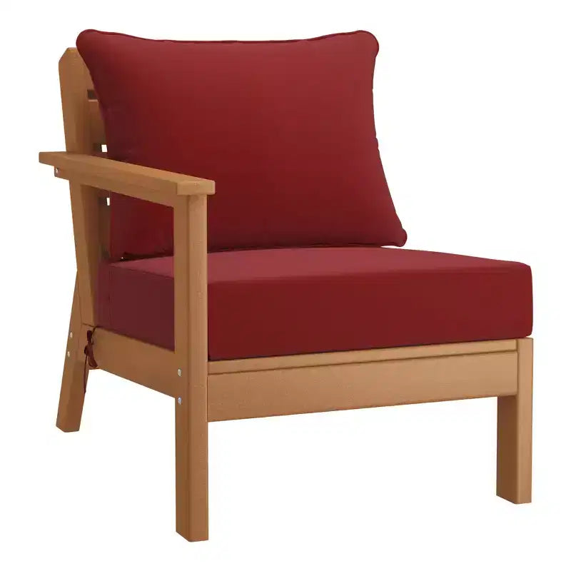 WestinTrends Avalon Salon de Jardin Modulable 6 Pièces, Teck/Rouge