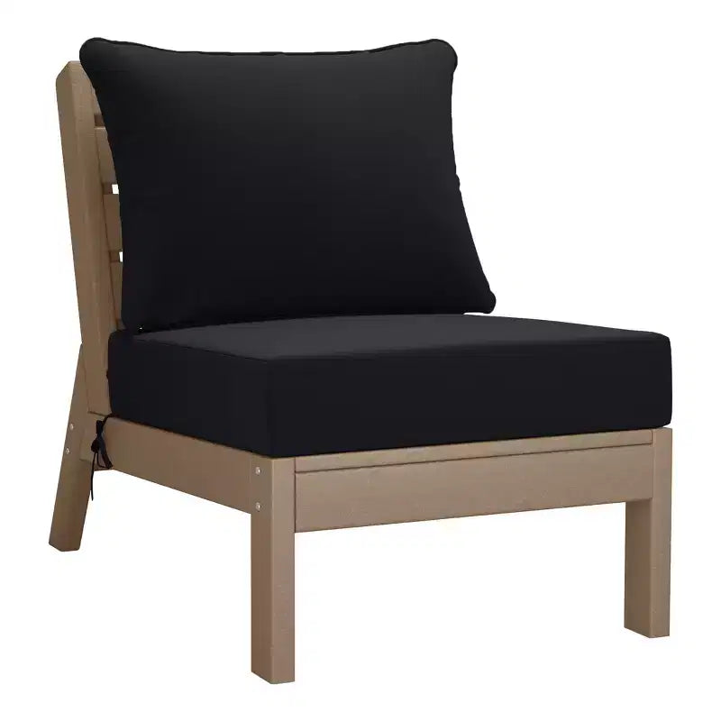 WestinTrends Avalon Salon de Jardin Modulable 6 Pièces, Bois Vieilli/Noir