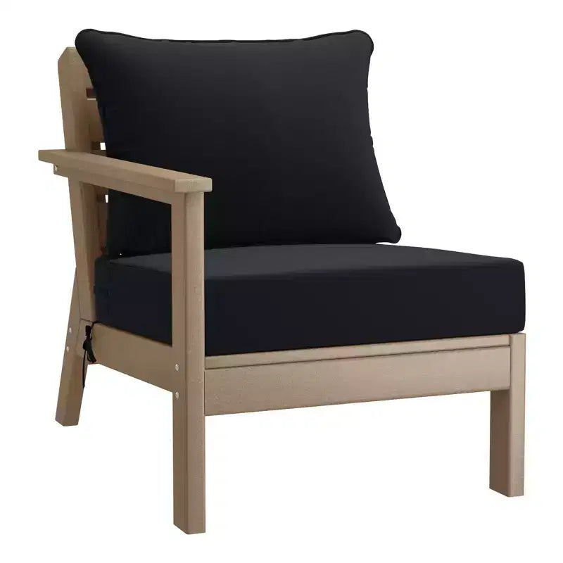 WestinTrends Avalon Salon de Jardin Modulable 6 Pièces, Bois Vieilli/Noir