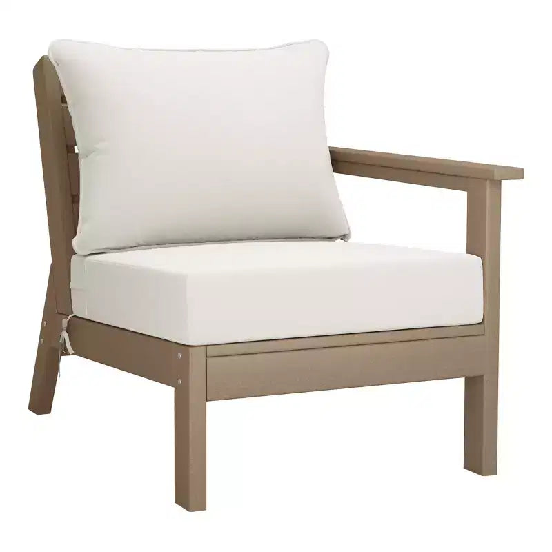 WestinTrends Avalon Salon de jardin modulaire 6 pièces en bois vieilli et blanc
