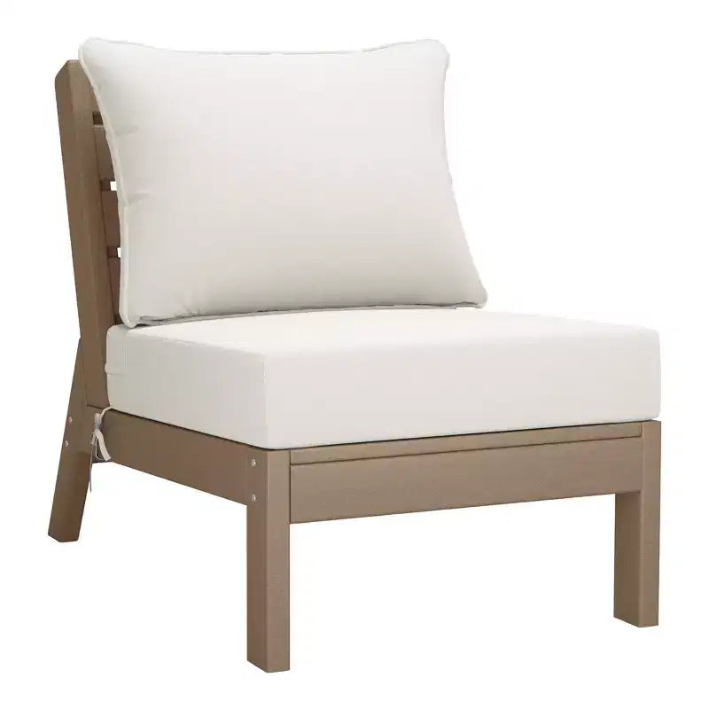 WestinTrends Avalon Salon de jardin modulaire 6 pièces en bois vieilli et blanc