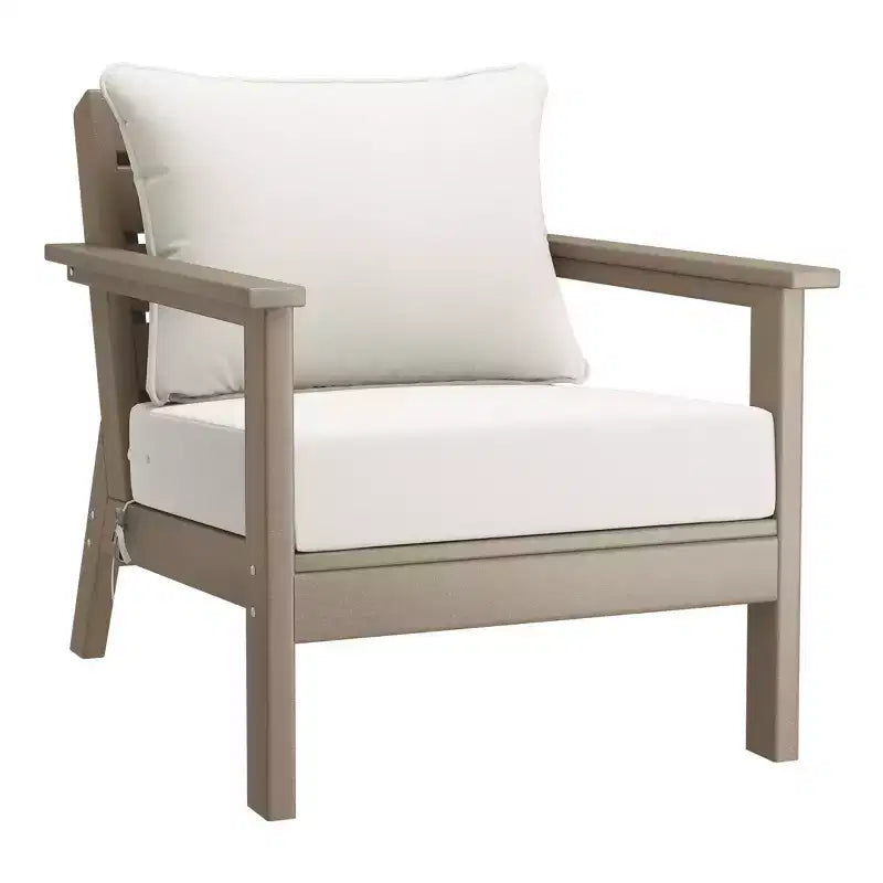WestinTrends Avalon Salon de jardin modulaire 6 pièces en bois vieilli et blanc