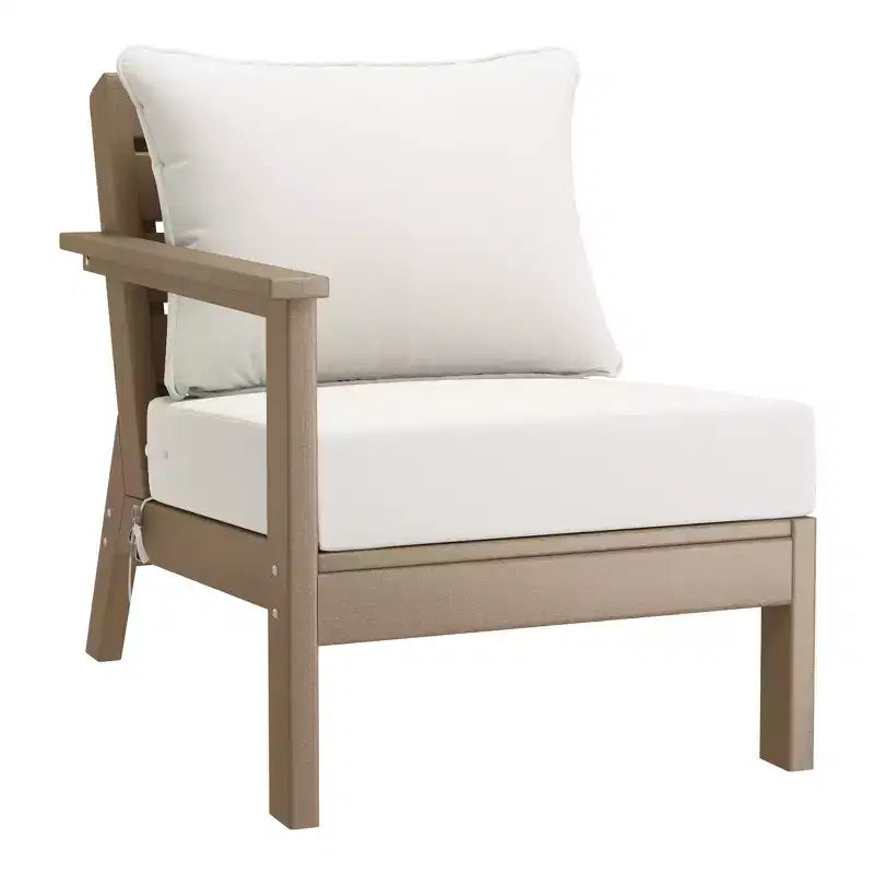 WestinTrends Avalon Salon de jardin modulaire 6 pièces en bois vieilli et blanc