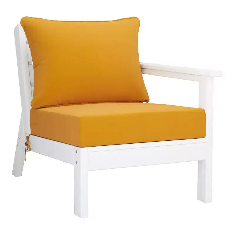WestinTrends Avalon Salon de Jardin Modulable 6 Pièces, Canapé d'Angle, Blanc/Jaune