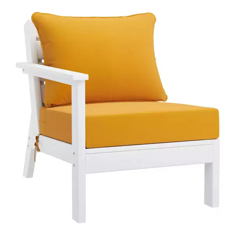 WestinTrends Avalon Salon de Jardin Modulable 6 Pièces, Canapé d'Angle, Blanc/Jaune