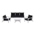 WestinTrends Avalon Outdoor 6-Piece Modular Sectional Patio Furniture Sofa Set, White/Black