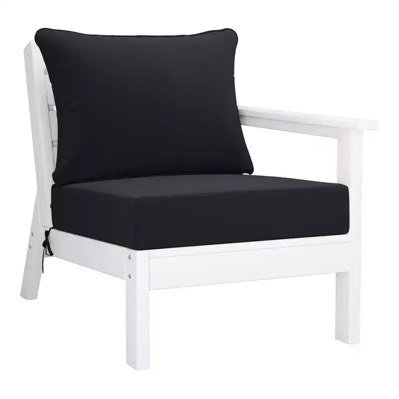 WestinTrends Avalon Salon de Jardin Modulable Extérieur 6 Pièces, Blanc/Noir