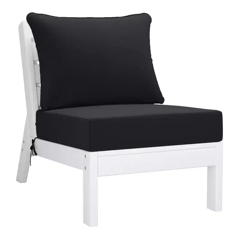 WestinTrends Avalon Salon de Jardin Modulable Extérieur 6 Pièces, Blanc/Noir