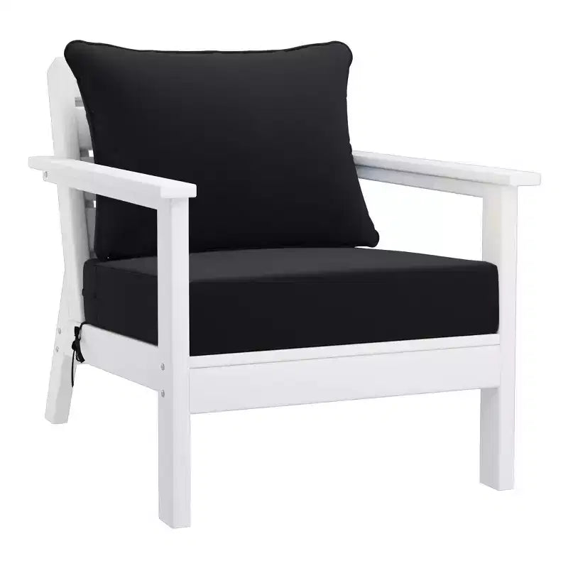 WestinTrends Avalon Salon de Jardin Modulable Extérieur 6 Pièces, Blanc/Noir