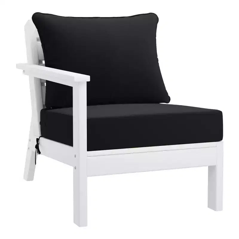 WestinTrends Avalon Salon de Jardin Modulable Extérieur 6 Pièces, Blanc/Noir