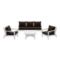 WestinTrends Avalon Outdoor 6-Piece Modular Sectional Patio Furniture Sofa Set, White/Brown