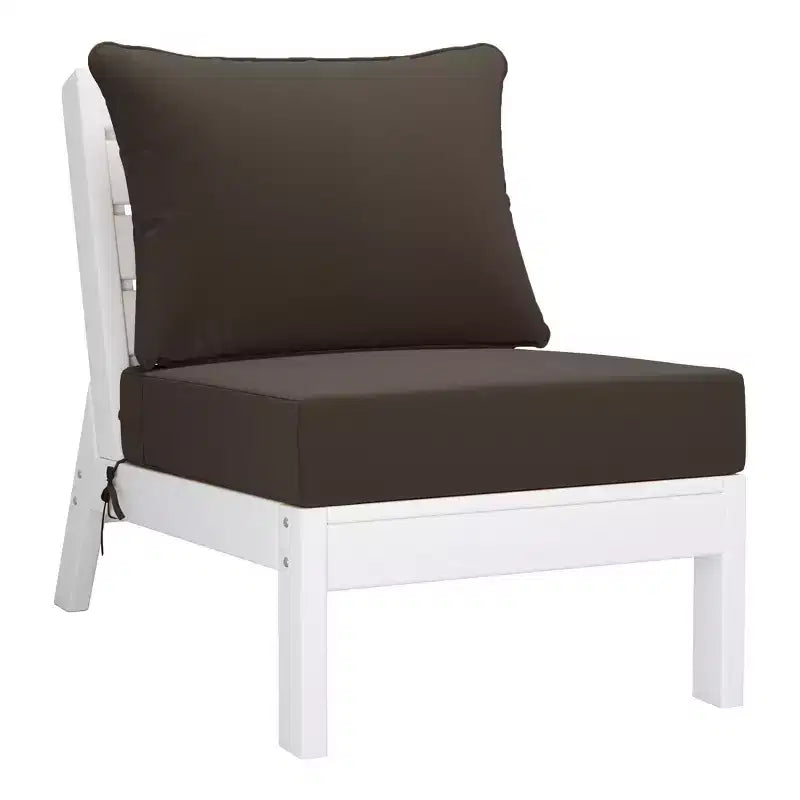 WestinTrends Avalon Salon de Jardin Modulable 6 Pièces Blanc/Marron