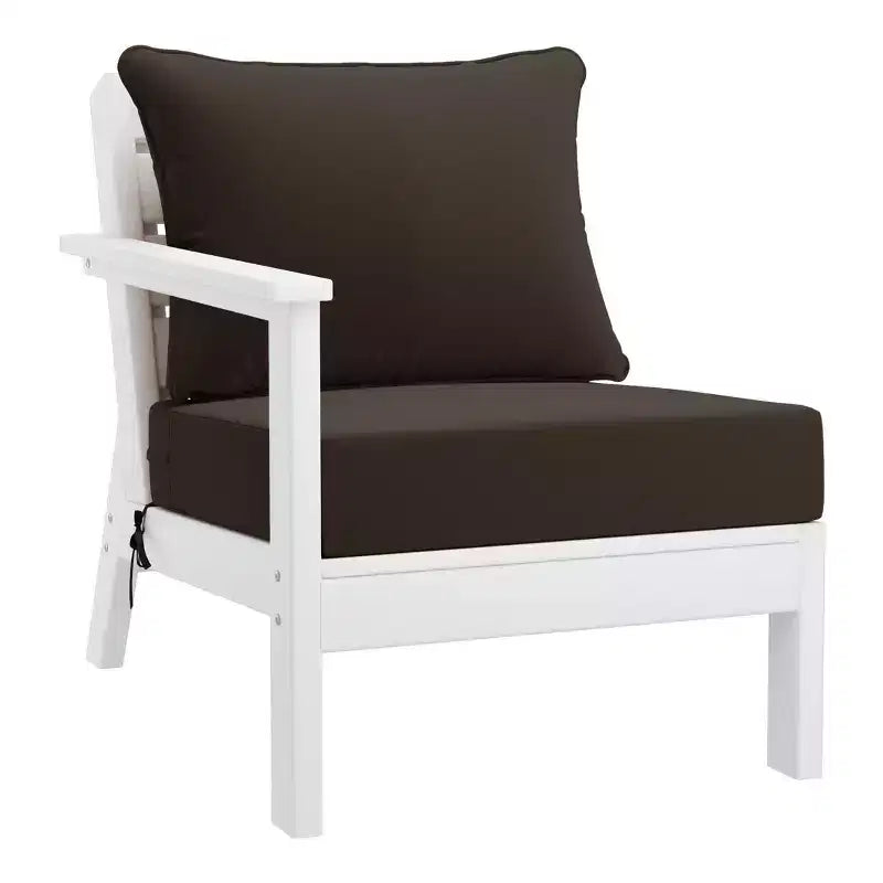 WestinTrends Avalon Salon de Jardin Modulable 6 Pièces Blanc/Marron