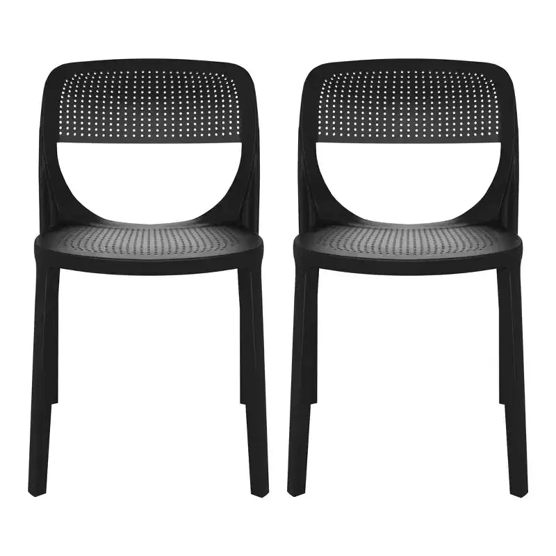 WestinTrends Playa Modern Stackable Plastic Resin Patio Dining Side Chair (Set of 2)
