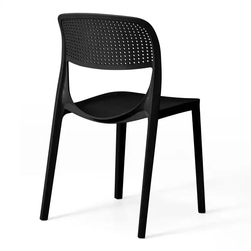 Chaise d'appoint de salle à manger moderne en résine plastique empilable WestinTrends Playa (Lot de 2)