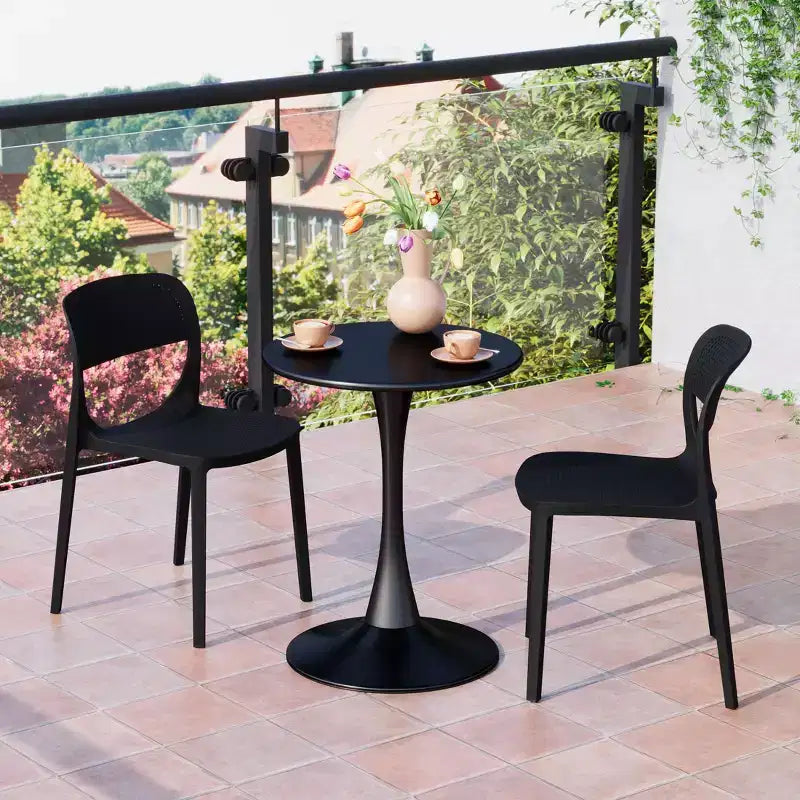 Chaise d'appoint de salle à manger moderne en résine plastique empilable WestinTrends Playa (Lot de 2)