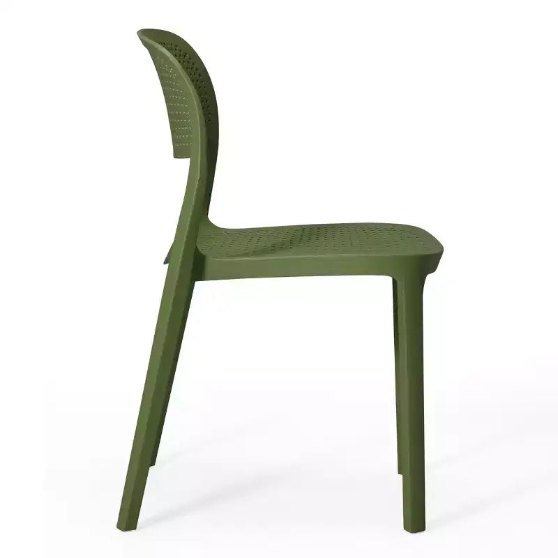 Chaise d'appoint de salle à manger moderne en résine plastique empilable WestinTrends Playa (Lot de 2)