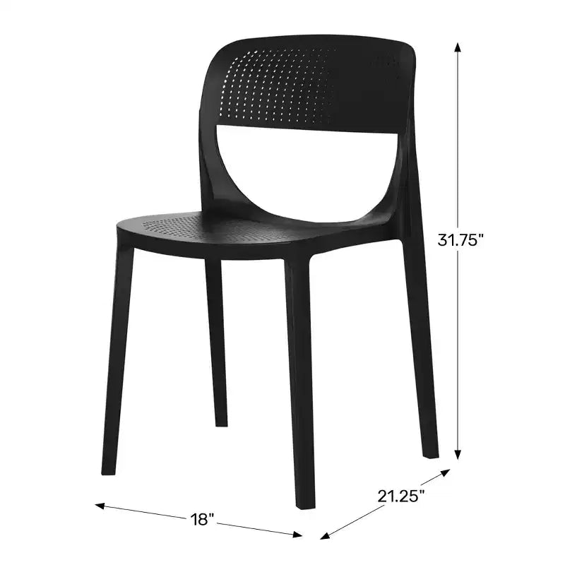 Chaise d'appoint de salle à manger moderne en résine plastique empilable WestinTrends Playa (Lot de 2)
