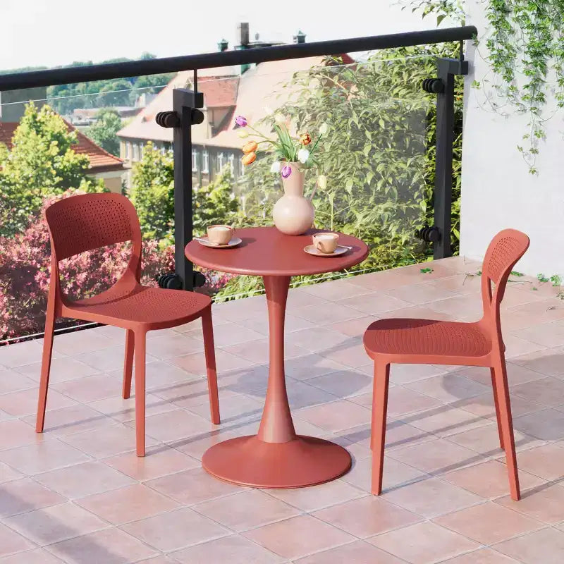 Chaise d'appoint de salle à manger moderne en résine plastique empilable WestinTrends Playa (Lot de 2)