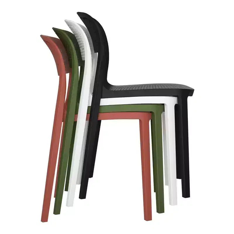 Chaise d'appoint de salle à manger moderne en résine plastique empilable WestinTrends Playa (Lot de 2)