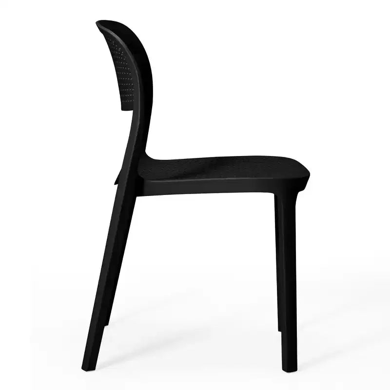 Chaise d'appoint de salle à manger moderne en résine plastique empilable WestinTrends Playa (Lot de 2)