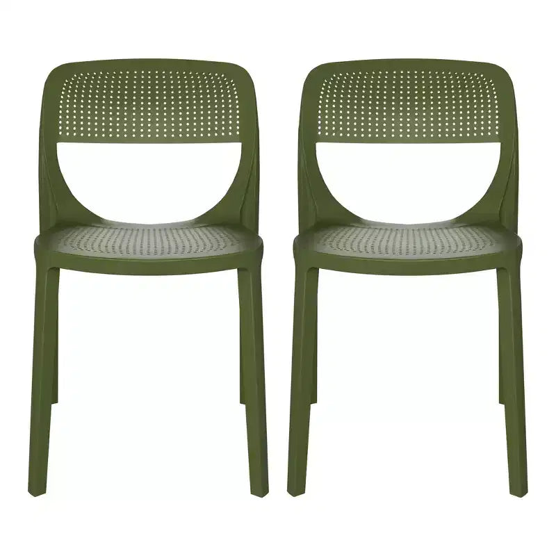 Chaise d'appoint de salle à manger moderne en résine plastique empilable WestinTrends Playa (Lot de 2)