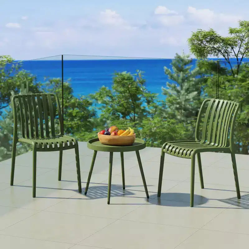 WestinTrends Playa Ensemble mobilier de bistrot/balcon 3 pièces pour patio extérieur avec chaises empilables