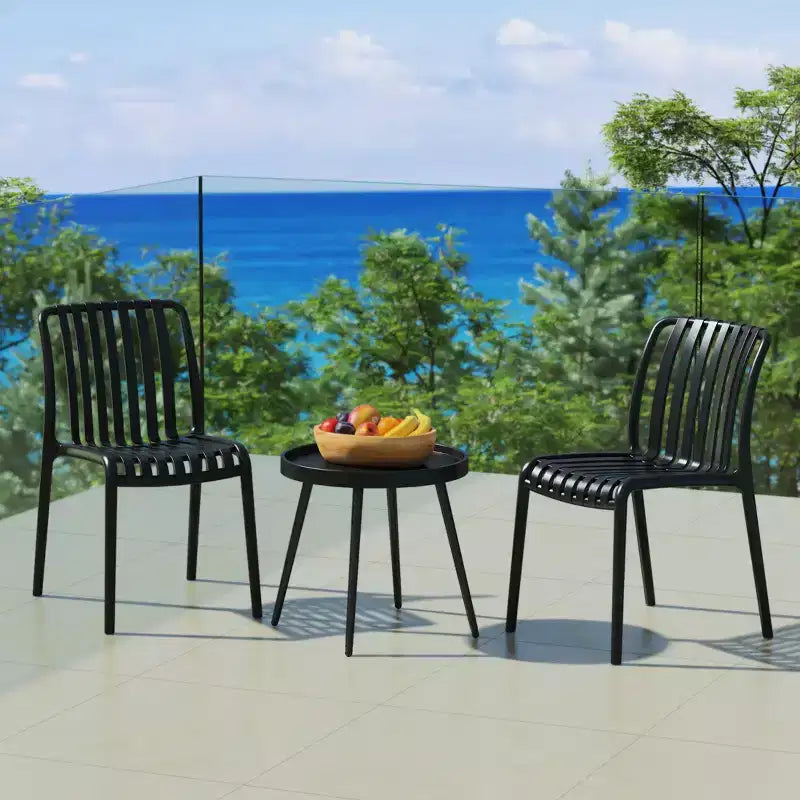 WestinTrends Playa Ensemble mobilier de bistrot/balcon 3 pièces pour patio extérieur avec chaises empilables