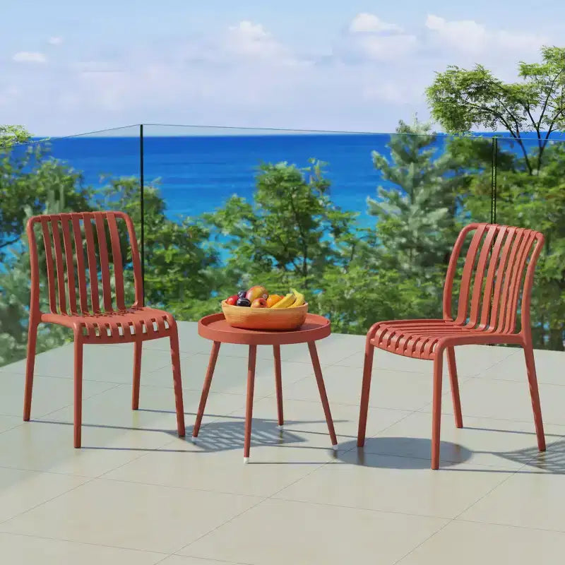 WestinTrends Playa Ensemble mobilier de bistrot/balcon 3 pièces pour patio extérieur avec chaises empilables