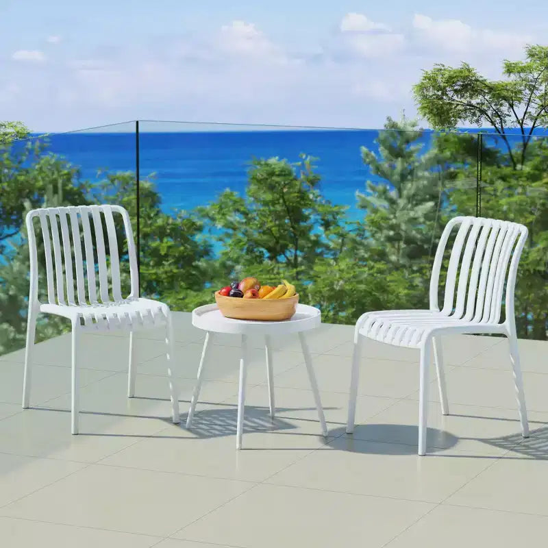 WestinTrends Playa Ensemble mobilier de bistrot/balcon 3 pièces pour patio extérieur avec chaises empilables