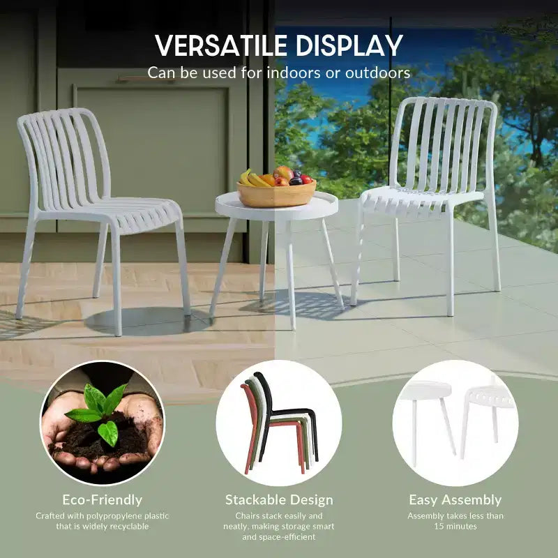 WestinTrends Playa Ensemble mobilier de bistrot/balcon 3 pièces pour patio extérieur avec chaises empilables