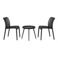 WestinTrends Playa 3-Piece Outdoor Patio Bistro Balcony Furniture Set With Stackable Chairs