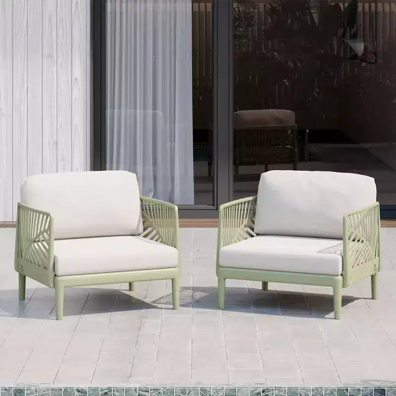 WestinTrends Playa Fauteuil de club d'extérieur moderne en résine de polypropylène pour patio (lot de 2), vert