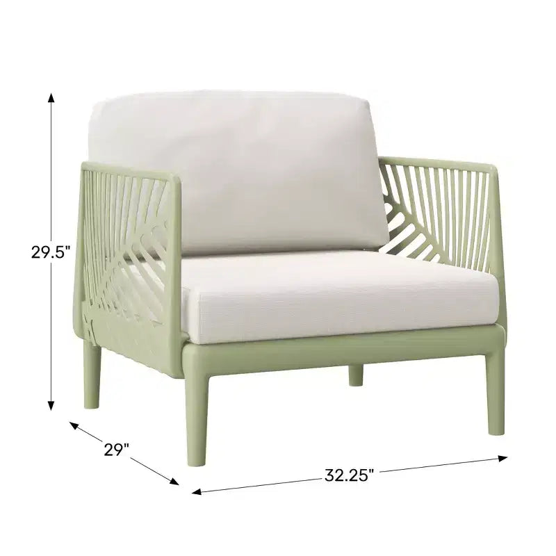 WestinTrends Playa Fauteuil de club d'extérieur moderne en résine de polypropylène pour patio (lot de 2), vert