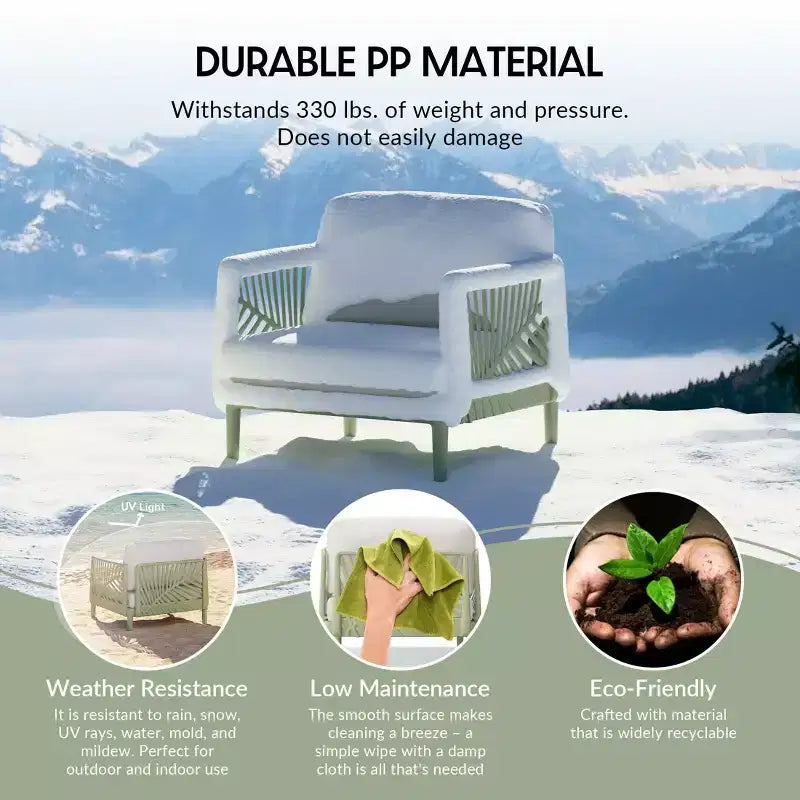 WestinTrends Playa Fauteuil de club d'extérieur moderne en résine de polypropylène pour patio (lot de 2), vert