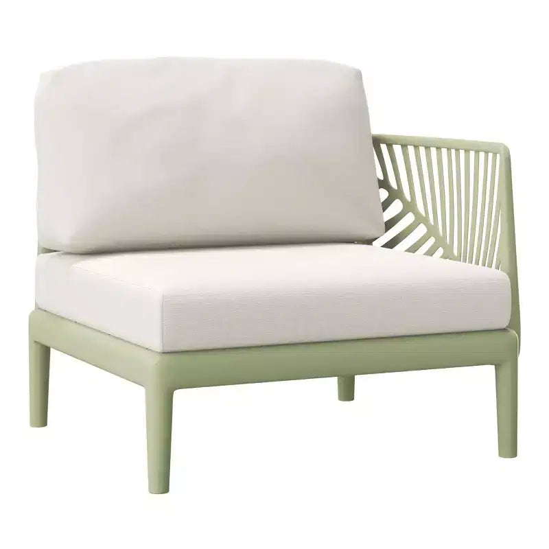WestinTrends Playa Modern Outdoor Polypropylene Resin Right Arm Facing Deep Seating Sectional Chair, Green