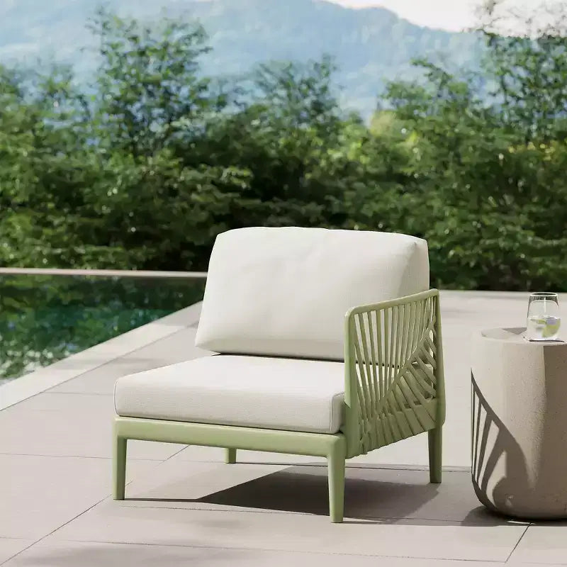 WestinTrends Playa Chaise longue de sectionnement moderne d'extérieur en résine de polypropylène, côté droit, vert