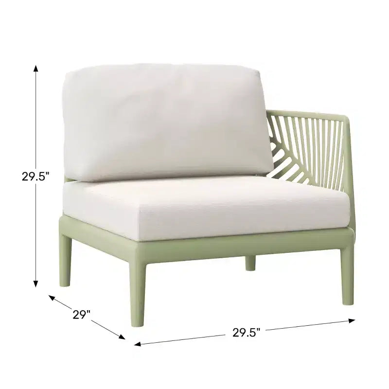 WestinTrends Playa Chaise longue de sectionnement moderne d'extérieur en résine de polypropylène, côté droit, vert