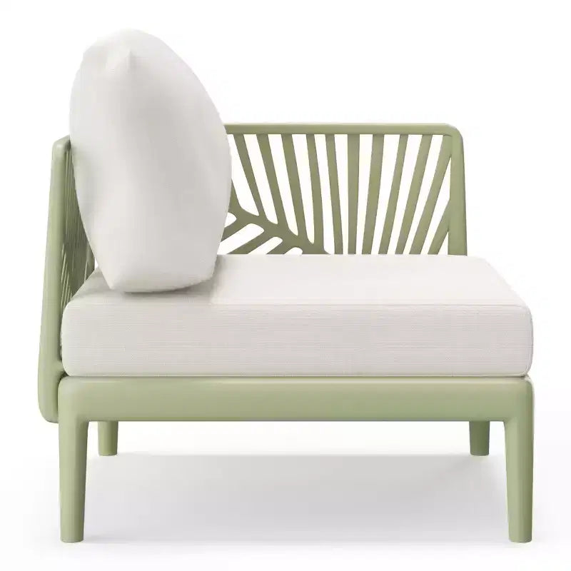 WestinTrends Playa Chaise longue de sectionnement moderne d'extérieur en résine de polypropylène, côté droit, vert