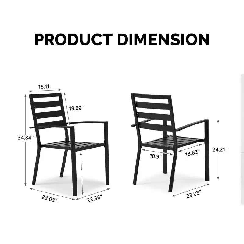 Karl Home | Chaises de salle à manger empilables de patio en acier (lot de 4)
