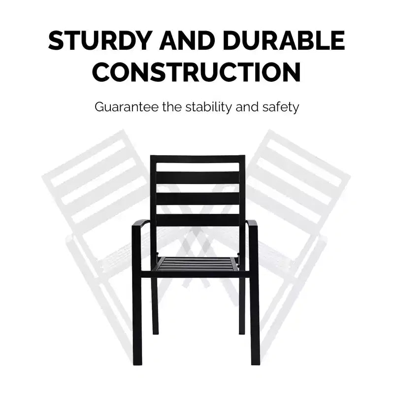 Karl Home | Chaises de salle à manger empilables de patio en acier (lot de 4)
