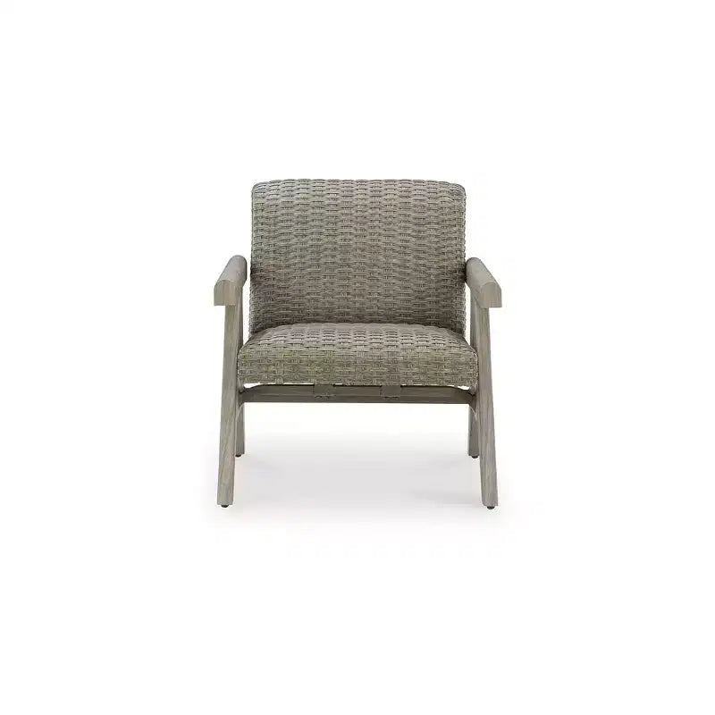 Fauteuil à bascule Signature Design by Ashley Haven Retreat avec cadre résistant à la rouille et coussin en mousse, beige