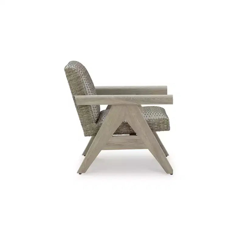 Fauteuil à bascule Signature Design by Ashley Haven Retreat avec cadre résistant à la rouille et coussin en mousse, beige