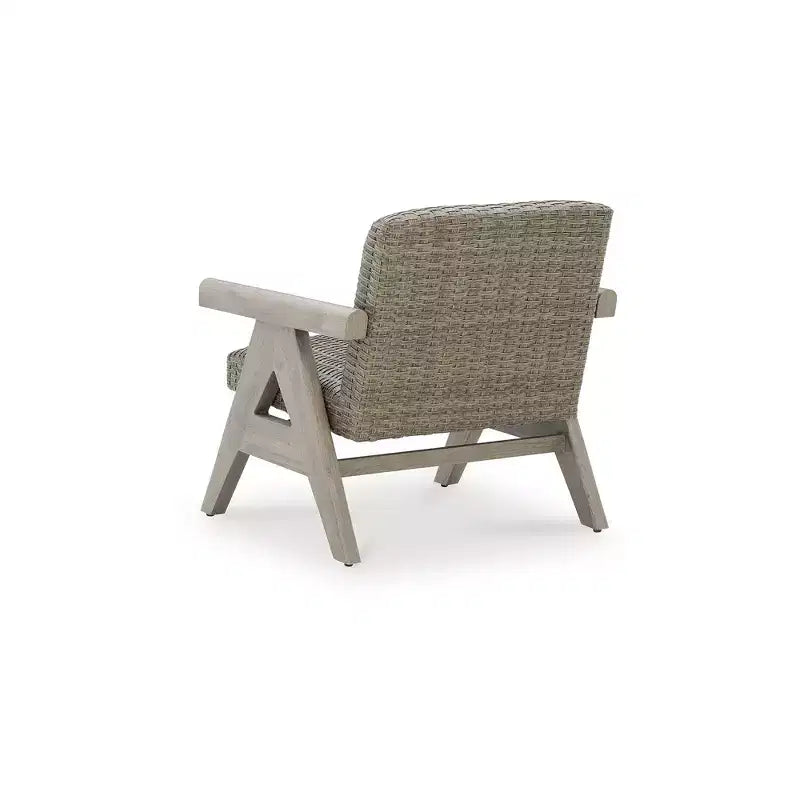 Fauteuil à bascule Signature Design by Ashley Haven Retreat avec cadre résistant à la rouille et coussin en mousse, beige