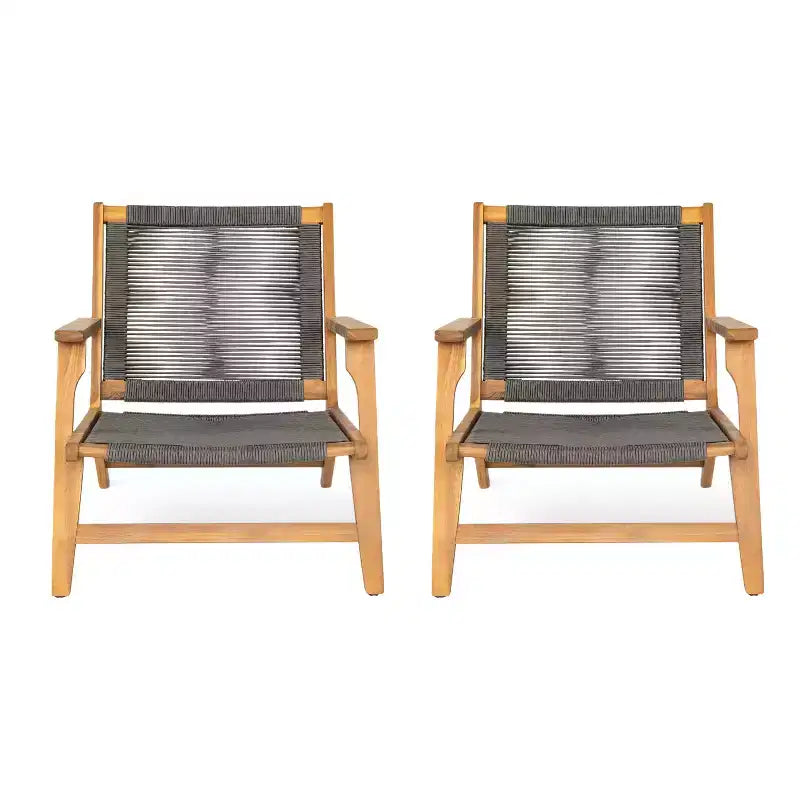 Christopher Knight Home Jana Chaise de salon d'extérieur en bois d'acacia tressé (Lot de 2)