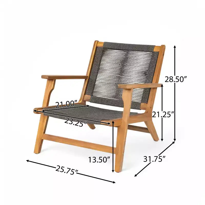 Christopher Knight Home Jana Chaise de salon d'extérieur en bois d'acacia tressé (Lot de 2)