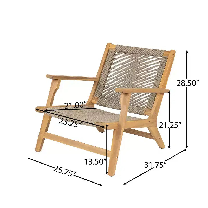 Christopher Knight Home Jana Chaise de salon d'extérieur en bois d'acacia tressé (Lot de 2)